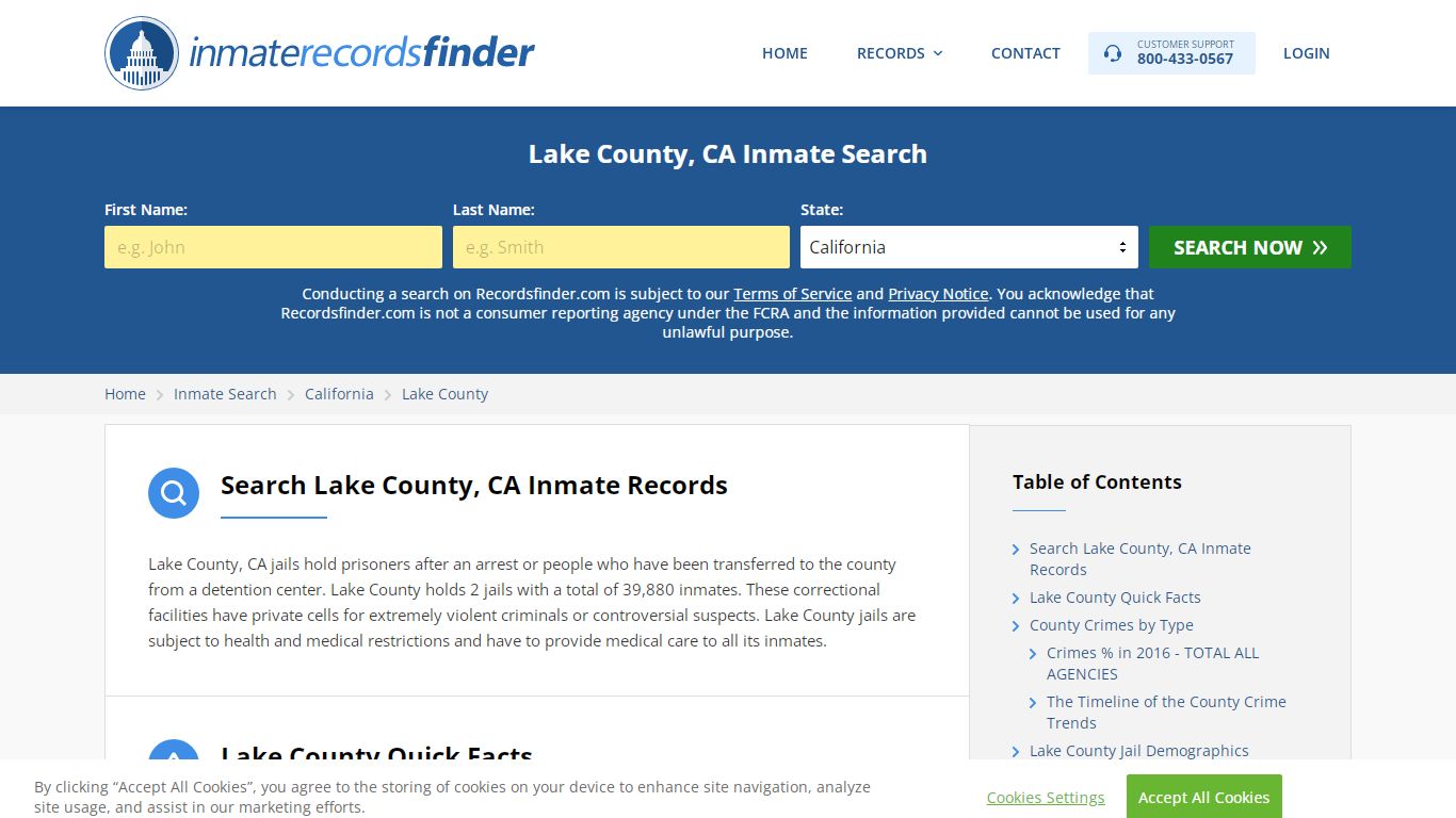 Lake County, CA Inmate Lookup & Jail Records Online